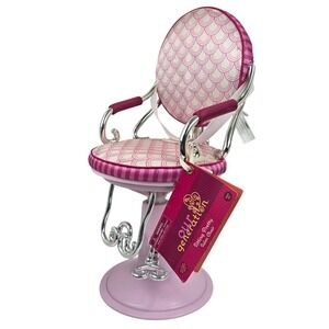 Our Generation Sitting Pretty Salon Chair Pink White 18" Doll Accessory 2015 NWT